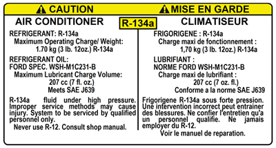  Sample air conditioner  information label